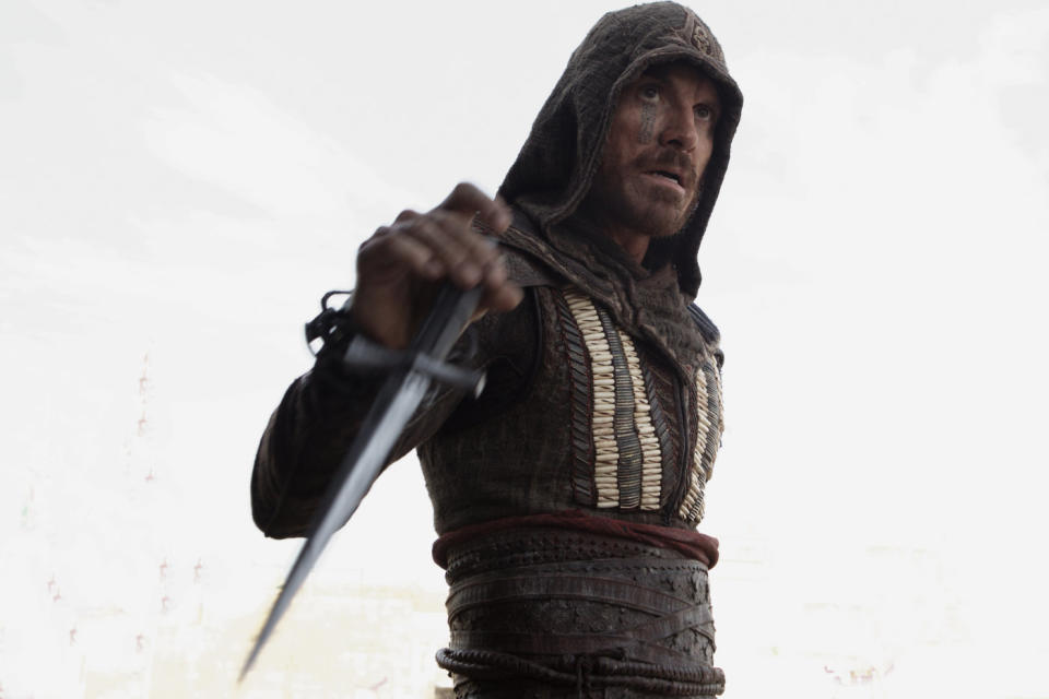 Michael Fassbender in a still from Justin Kurzel's <i>Assassin's Creed</i> movie. (20th Century Fox)