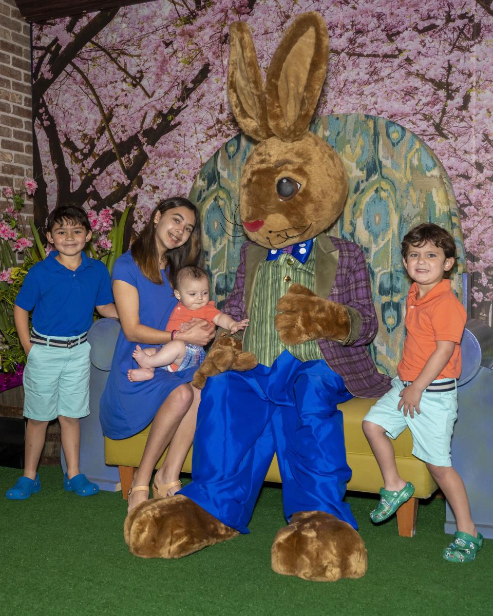 Children and their families can enjoy a photo with the Easter Bunny in his garden, then hop on two family-friendly rides for free with a photo package.