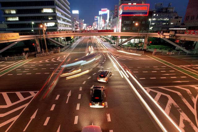 Night time traffic in Oita