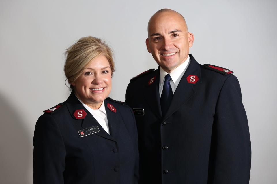 Maj. Bob Mueller is divisional secretary for Metro Detroit Area Command of the Salvation Army, and Maj. Lisa Mueller is general secretary of the Salvation Army Great Lakes Division. They've been with the organization for 27 years.