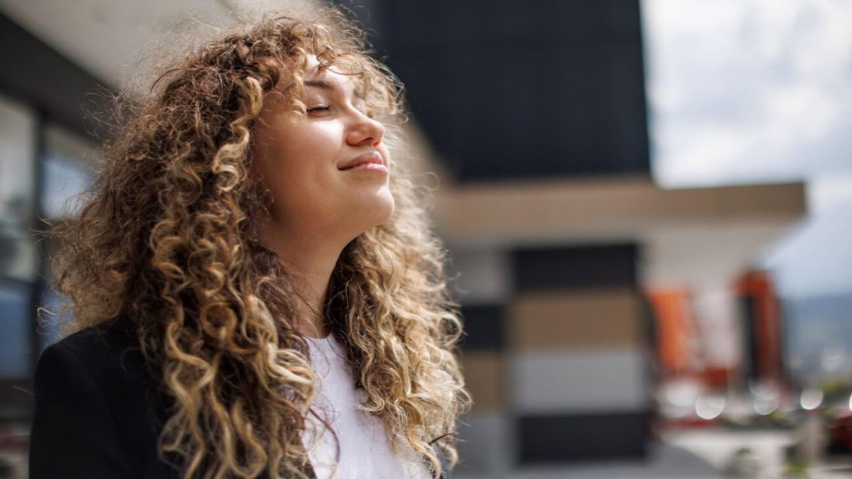 Portrait of a peaceful female.