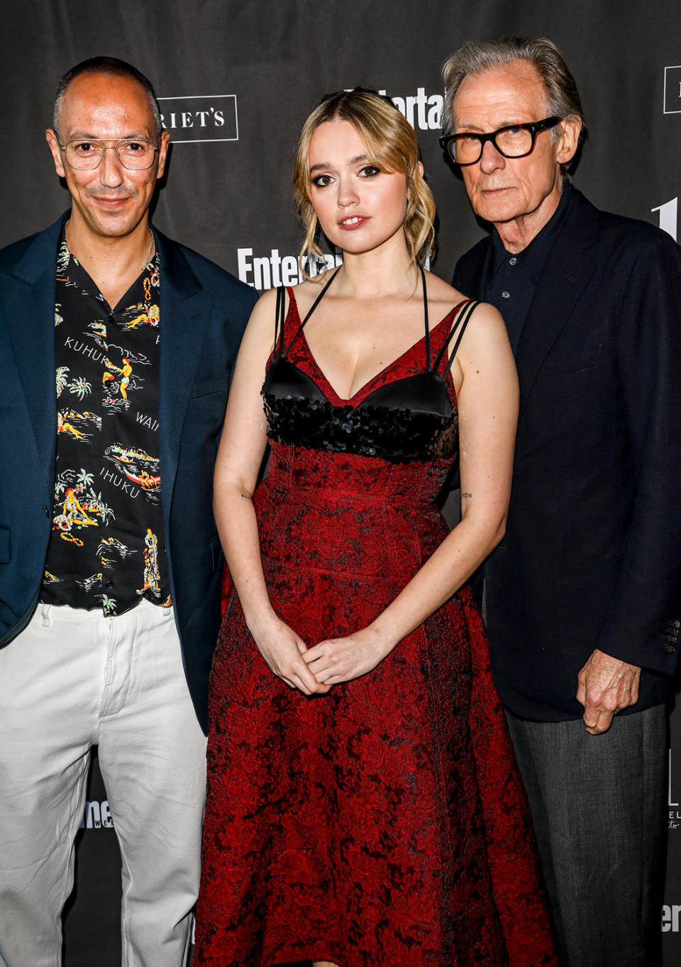 Oliver Hermanus, Aimee Lou Wood, and Bill Nighy (<em>Living</em>)