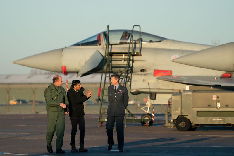 Sunak during his visit to RAF Coningsby in Linconshire