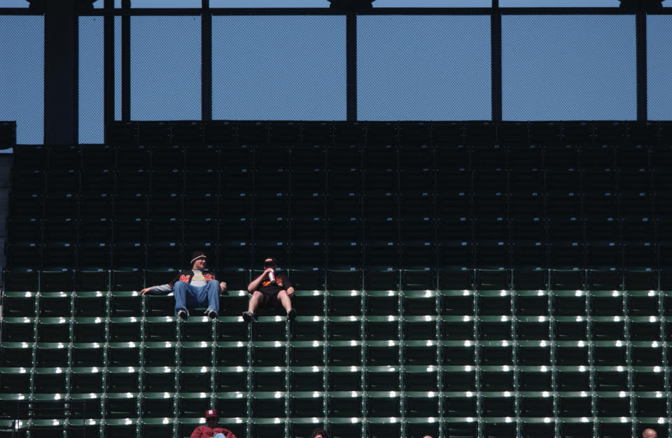 Empty seats at baseball games