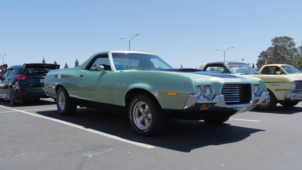 Buena Park, USA - April 30, 2017: Ford Ranchero 1972 on display during the Fabulous Fords Forever