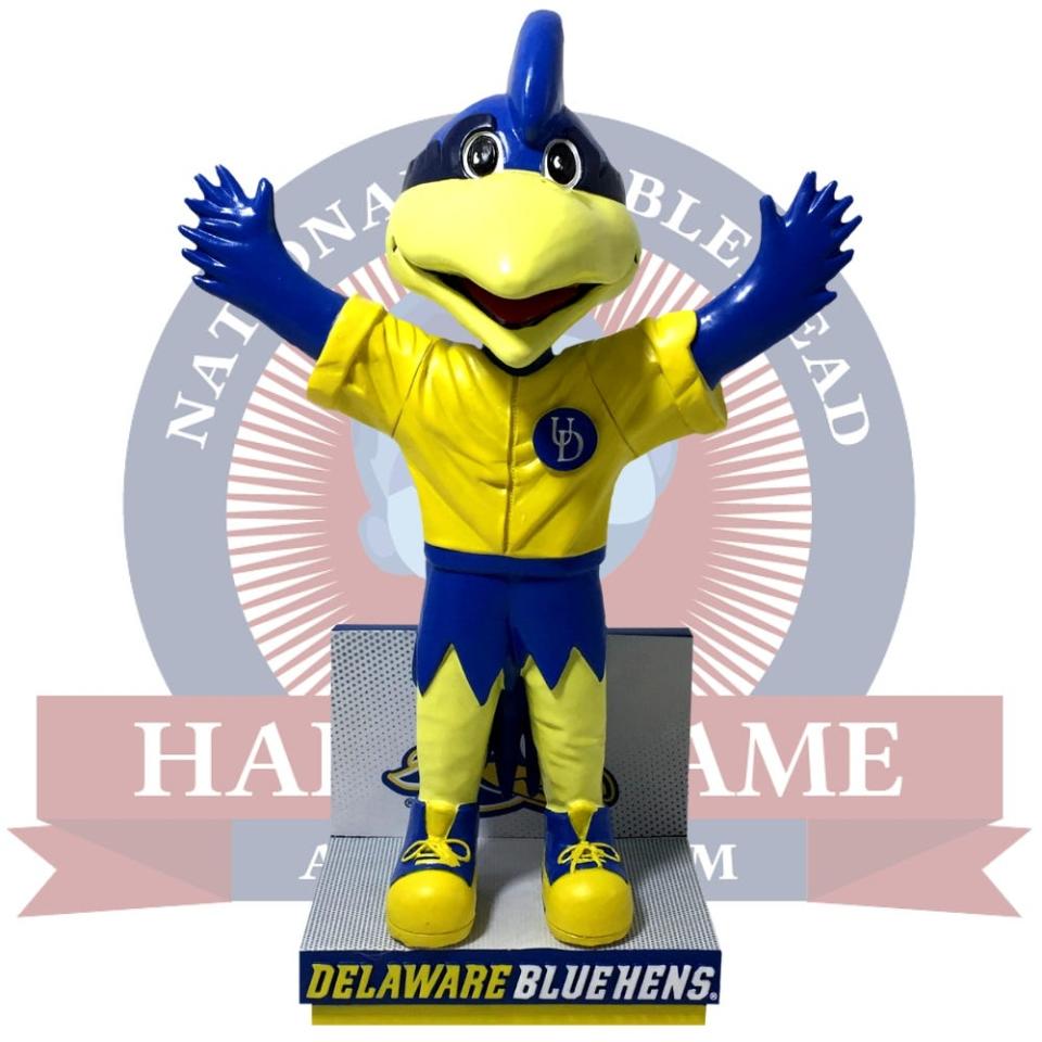 The National Bobblehead Hall of Fame and Museum is releasing an exclusive bobblehead of the University of Delaware's mascot, YoUDee, for National Bobblehead Day on Jan. 7, 2023..