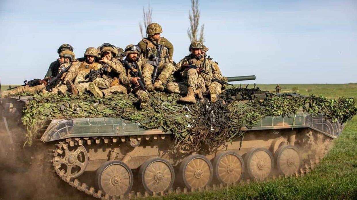 Ukrainian defenders. Stock photo: 38th Separate Marine Brigade