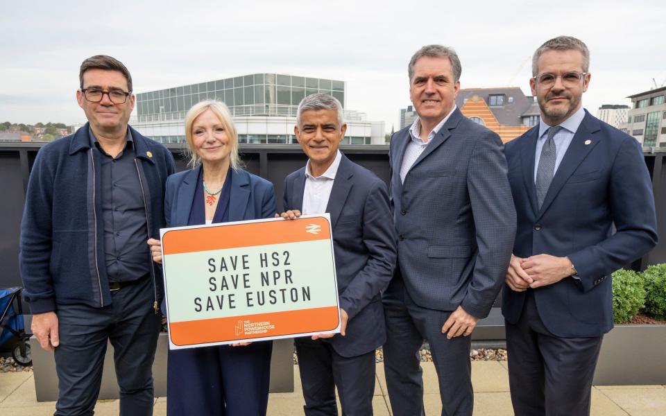 Labour mayors Andy Burnham, Tracy Brabin, Sadiq Khan, Steve Rotheram and Oliver Coppard meet in Leeds this morning to urge the Government not to downgrade HS2