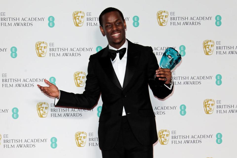 Micheal Ward after winning  the EE Rising Star award at the Baftas in 2020 (Dave Benett)