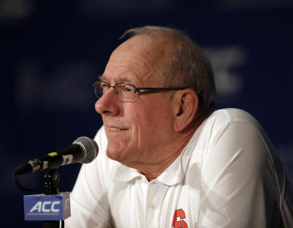 Syracuse's Jim Boeheim played defense against the media on Wednesday. (AP)