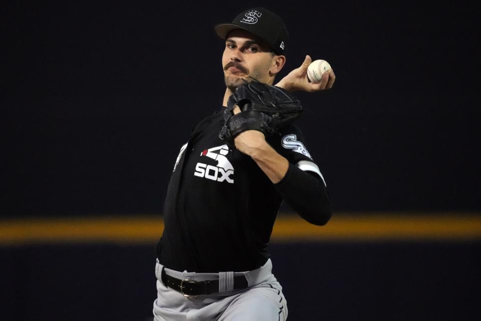 Dylan Cease during a spring training game in March.