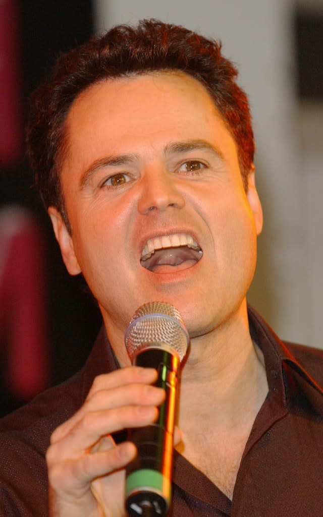 Donny Osmond during a in-store HMV gig and signing