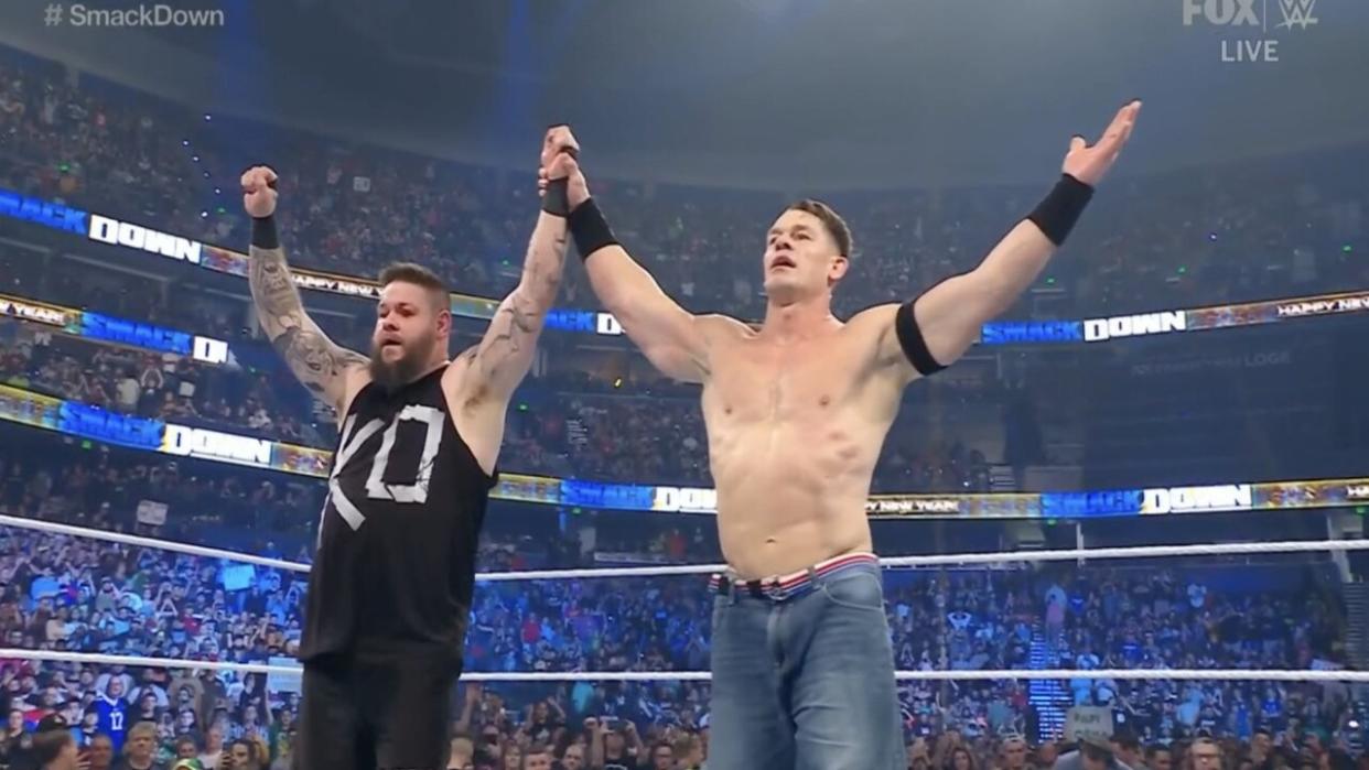 John Cena And Kevin Owens Defeat Roman Reigns And Sami Zayn 12/30 WWE SmackDown