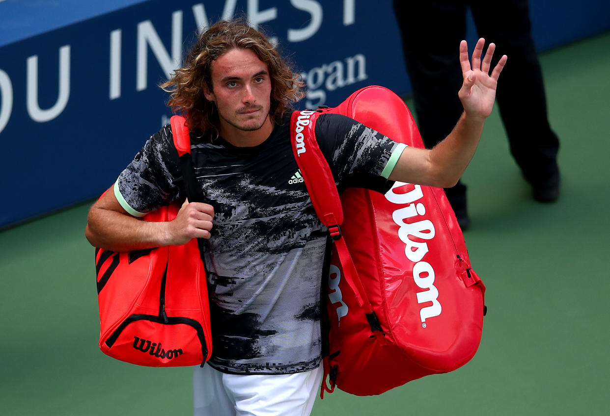 Greek star Stefanos Tsitsipas got into it with an umpire during his first round loss at the U.S. Open on Tuesday.