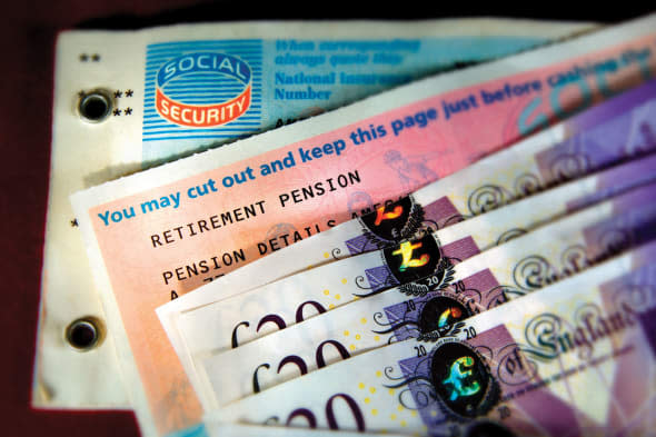 A728GG social security retirement pension book and money