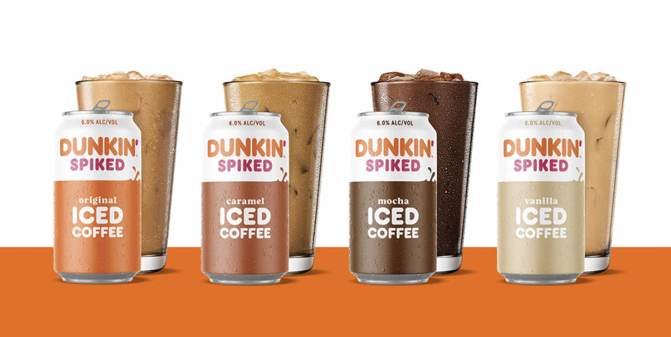 Dunkin’ Spiked Iced Coffee will also come in four flavors. (Dunkin’)