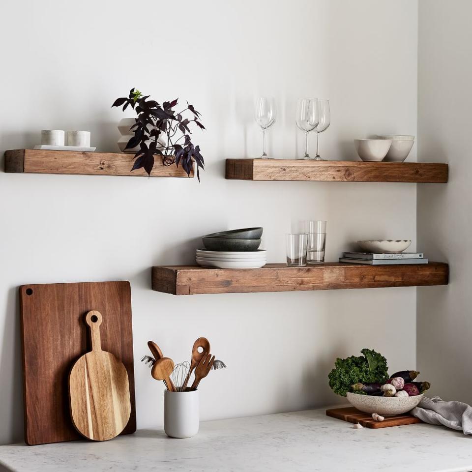 <p><a href="https://go.redirectingat.com?id=74968X1596630&url=https%3A%2F%2Fwww.westelm.com%2Fproducts%2Femmerson-reclaimed-pine-floating-shelf-h1504&sref=https%3A%2F%2Fwww.housebeautiful.com%2Fshopping%2Fa39763424%2Fhow-to-install-renter-friendly-shelves%2F" rel="nofollow noopener" target="_blank" data-ylk="slk:Shop Now;elm:context_link;itc:0;sec:content-canvas" class="link ">Shop Now</a></p> <p>Floating Wall Shelf</p> <p>westelm.com</p> <p>$90.00</p>