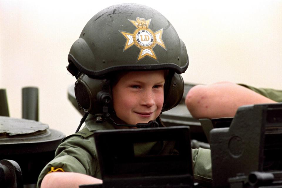 Prince Harry during a 1993 visit to the barracks of the Light Dragoons in Hanover, Germany (Martin Keene/PA) (PA Wire)