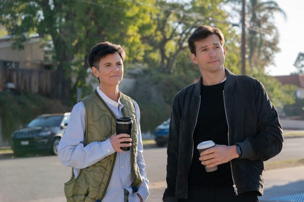 Tig Notaro as Alicia and Ashton Kutcher as Peter in "Your Place or Mine"<p>Netflix</p>