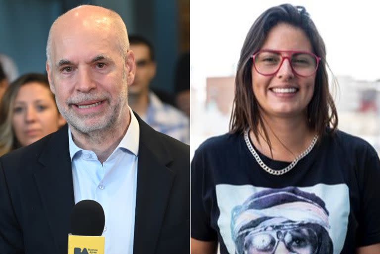 Horacio Rodríguez Larreta y Ayelén Mazzina