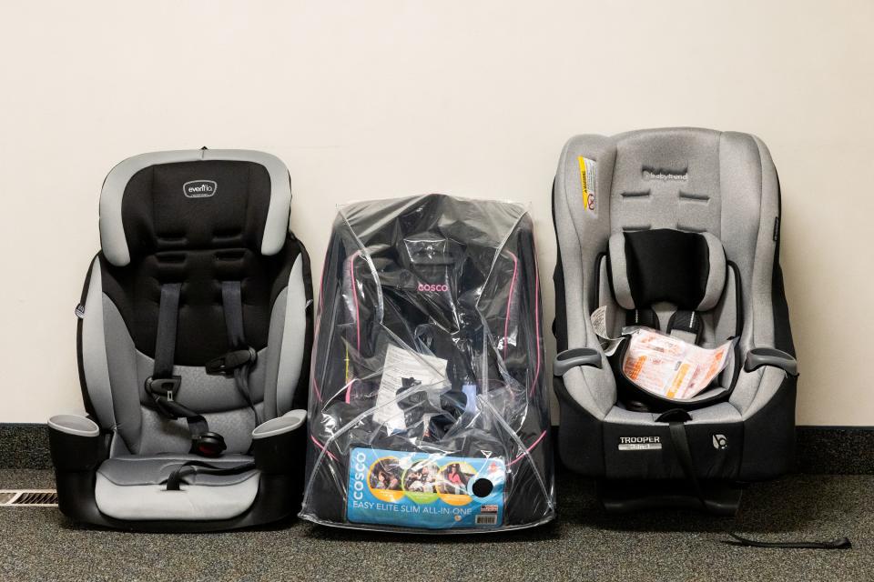 Carseats are among the supplies the Utah Refugee Connection is able to offer parents at the Serve Refugees Sharehouse in South Salt Lake on Thursday, July 13, 2023. Classes are also available at the Sharehouse to learn proper installation of the carseats. | Megan Nielsen, Deseret News