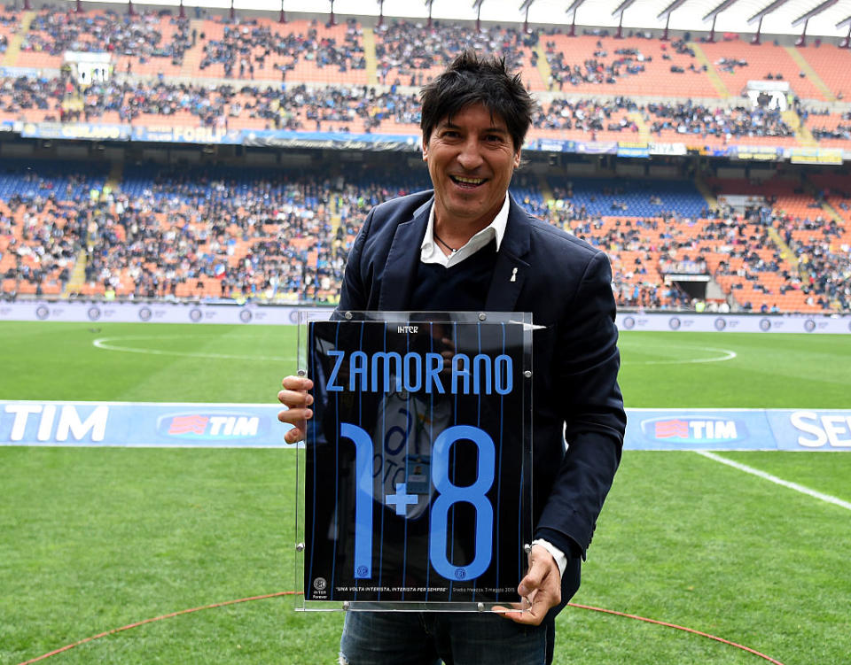 <p> Yes, he really did that. Chilean striker Ivan Zamorano wanted the no.9 at Inter but it was taken &#x2013; so he wore the No.18 and put a tiny &quot;+&quot; symbol in the middle, like a South American Ed Sheeran. </p> <p> Ingenious or too silly? We still can&apos;t decide two decades on.&#xA0; </p>