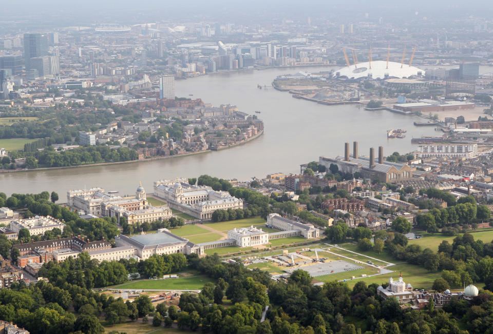 LONDON, ENGLAND - JULY 26: Aerial view of Greenwich Park which will host equestrian events during the London 2012 Olympic Games on July 26, 2011 in London, England. (Photo by Tom Shaw/Getty Images)