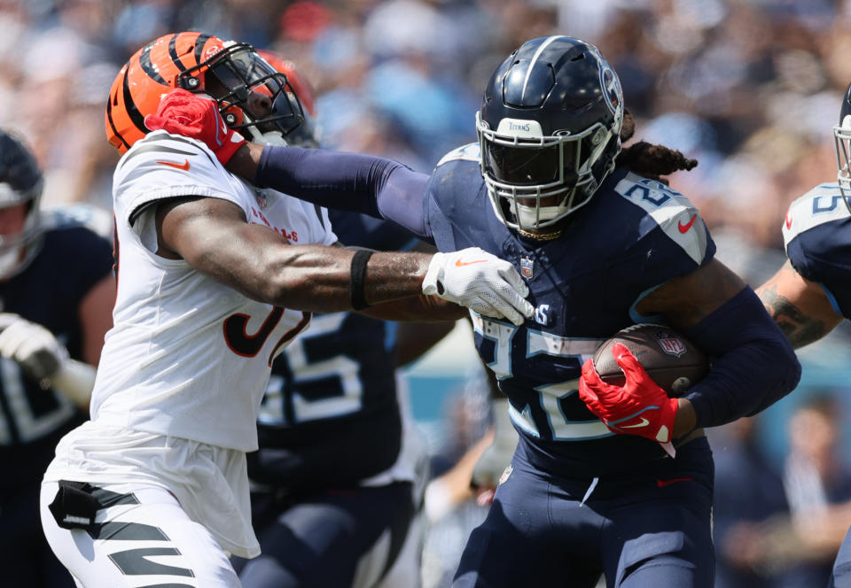 The Bengals got a taste of vintage Derrick Henry on Sunday. (Photo by Andy Lyons/Getty Images)