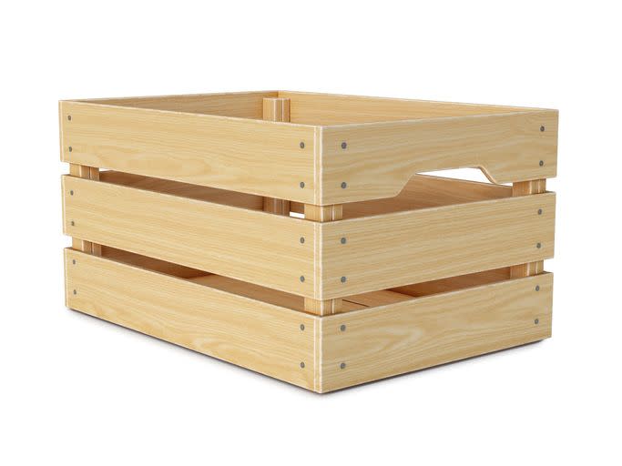 25) Use a wooden crate as a plyo box.
