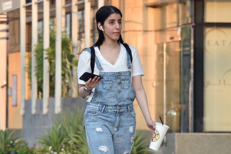 Saudi activist and fitness instructor Manahel al-Otaibi walks in western clothes (AFP via Getty Images)