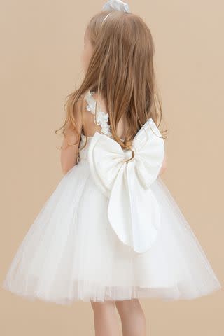 Princess Daliana Emmie Floral Applique Tulle Flower Girl Dress