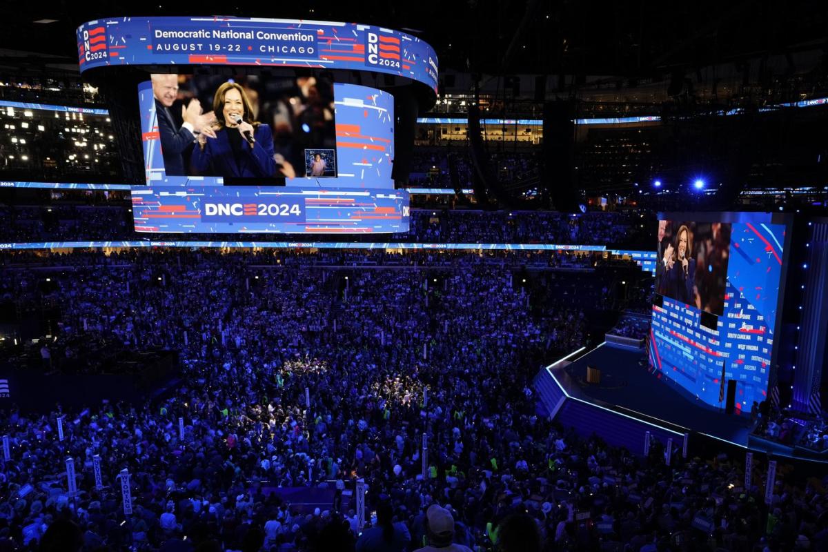 Democrats turn toward Harris at party’s convention as the Obamas and Emhoff take center stage