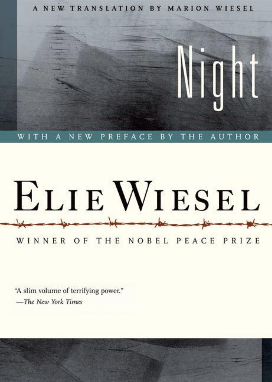 Cover art for "Night" by Elie Wiesel.