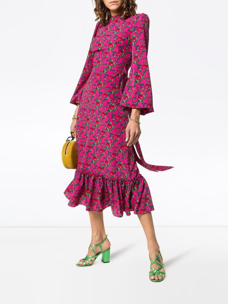 Belle blouson sleeve floral print midi dress by The Vampire's Wife, £625 (Farfetch )