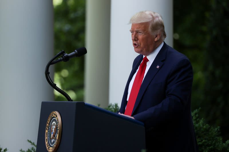 U.S. President Trump speaks about negotiations with pharmaceutical companies over the cost of insulin, at the White House in Washington