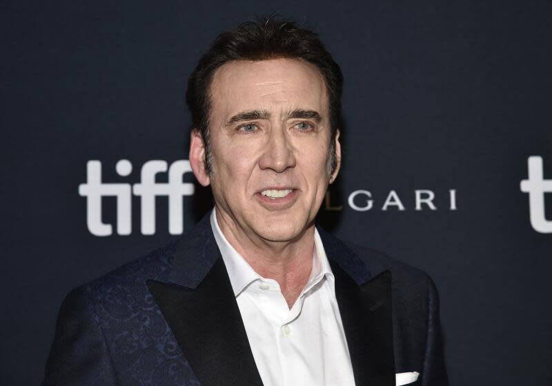 Nicolas Cage attends the premiere of "Butcher's Crossing" at Roy Thomson Hall on day two of the Toronto International Film Festival on Friday, Sept. 9, 2022, in Toronto. (Photo by Evan Agostini/Invision/AP)