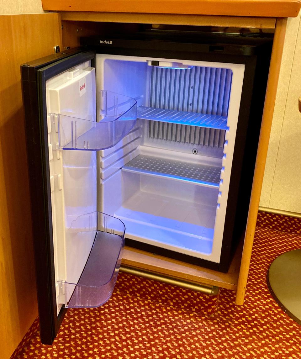 mini fridge on carnival legend