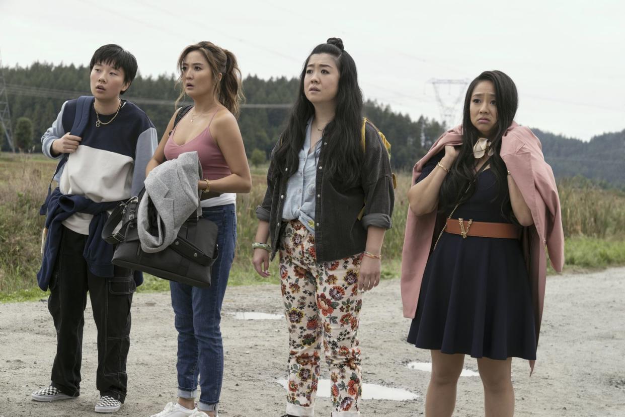 sabrina wu, ashley park, sherry cola, and stephanie hsu in joy ride