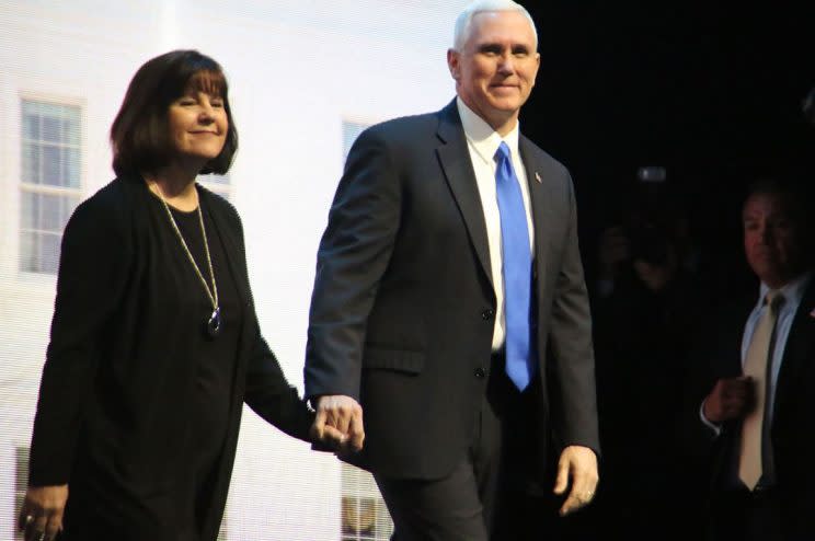 Karen and Mike Pence are proud of their strong marriage (REX/Shutterstock) 