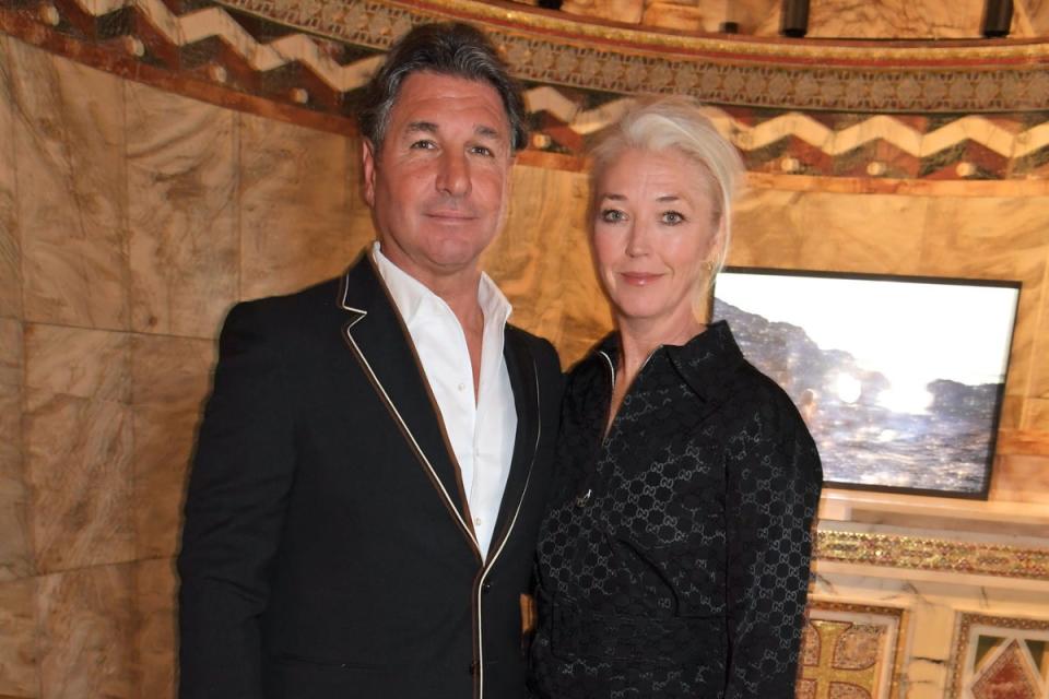 Anouska Beckwith: At The Altar Of Time - Private View: Giorgio Veroni and Tamara Beckwith attend a private view of 'At The Altar Of Time', a solo exhibition by Anouska Beckwith, at Fitzrovia Chapel on September 27, 2022 in London, England.  Pic Credit: Dave Benett (Dave Benett)