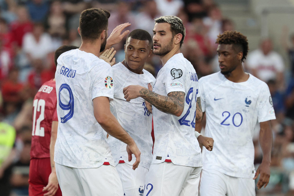 Les Bleus lors de leur match à Gibraltar au stade de l’Algarve, à Faro au Portugal, le 16 juin 2023.