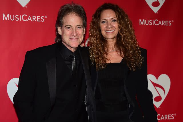 <p>FREDERIC J. BROWN/AFP via Getty</p> Richard Lewis and his wife Joyce Lapinsky