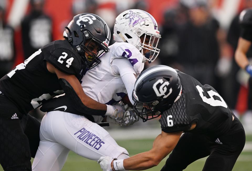 Corner Canyon and Lehi play in high school football semifinal action at Rice-Eccles Stadium in Salt Lake City on Friday, Nov. 10, 2023. | Scott G Winterton, Deseret News