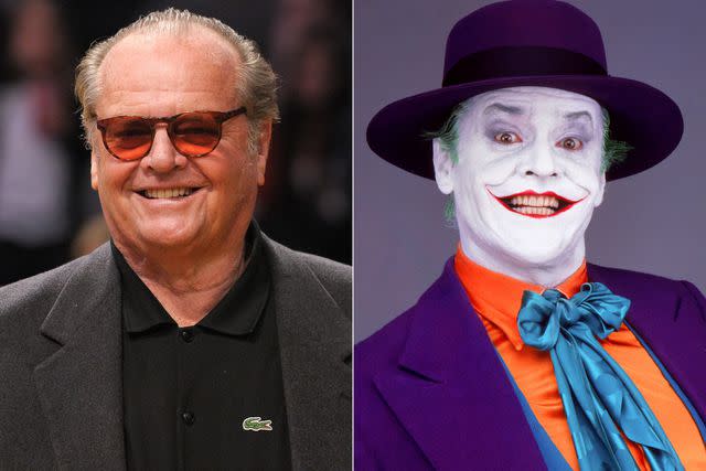 Noel Vasquez/Getty Images; Warner Bros/DC Comics/Kobal/REX/Shutterstock Jack Nicholson on the red carpet; Jack Nicholson as the Joker in 'Batman,' 1989