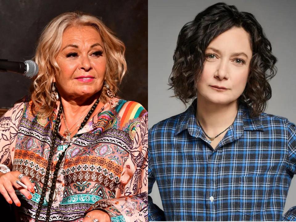 Roseanne Barr and Sara Gilbert