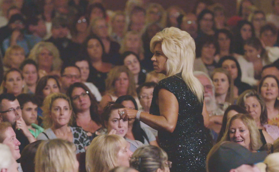 Screen shot from Theresa Caputo's promotional video.