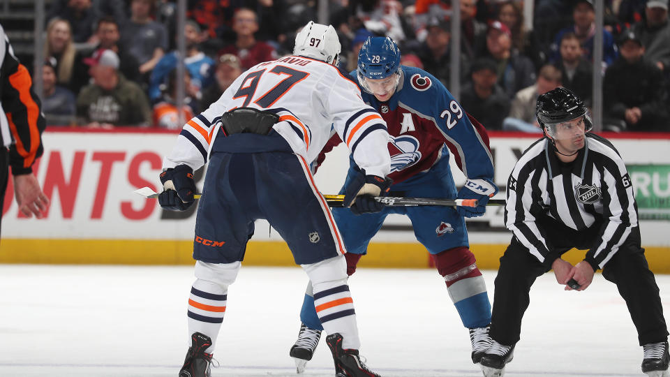 Two of the NHL's biggest stars will square off in the Oilers vs. Avalanche series. (Photo by Michael Martin/NHLI via Getty Images)