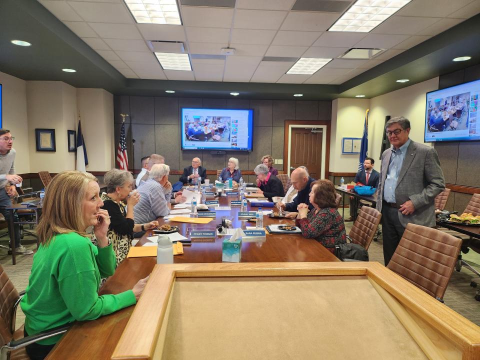 Amarillo College announced Dr. Andrew W. Bowne, Ed.D. and Dr. Laura Boyer, Ed.D. as their two presidential semifinalists during their April 3 board meeting held in the Washington Street Campus College Union Building, Palo Duro Room.