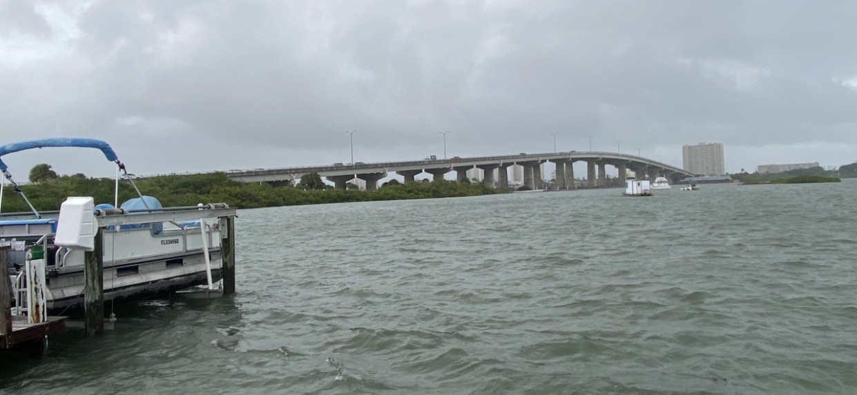 Area where the marina building would stand, right across the backyards of some of Seabird Island's residents.