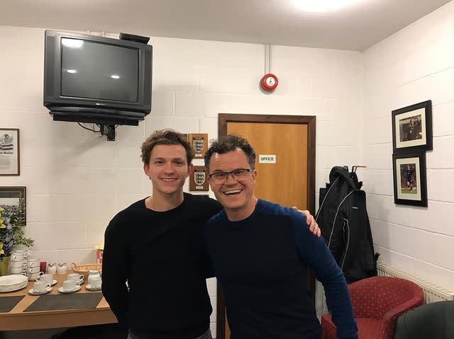 <p>Dominic Holland Instagram</p> Tom Holland and Dominic Holland.